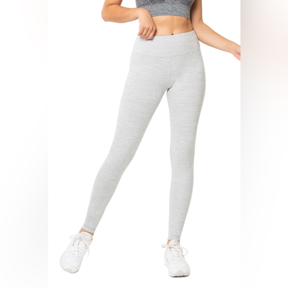 Kyodan | Grey Ivory Warmhand Herringbone Leggings